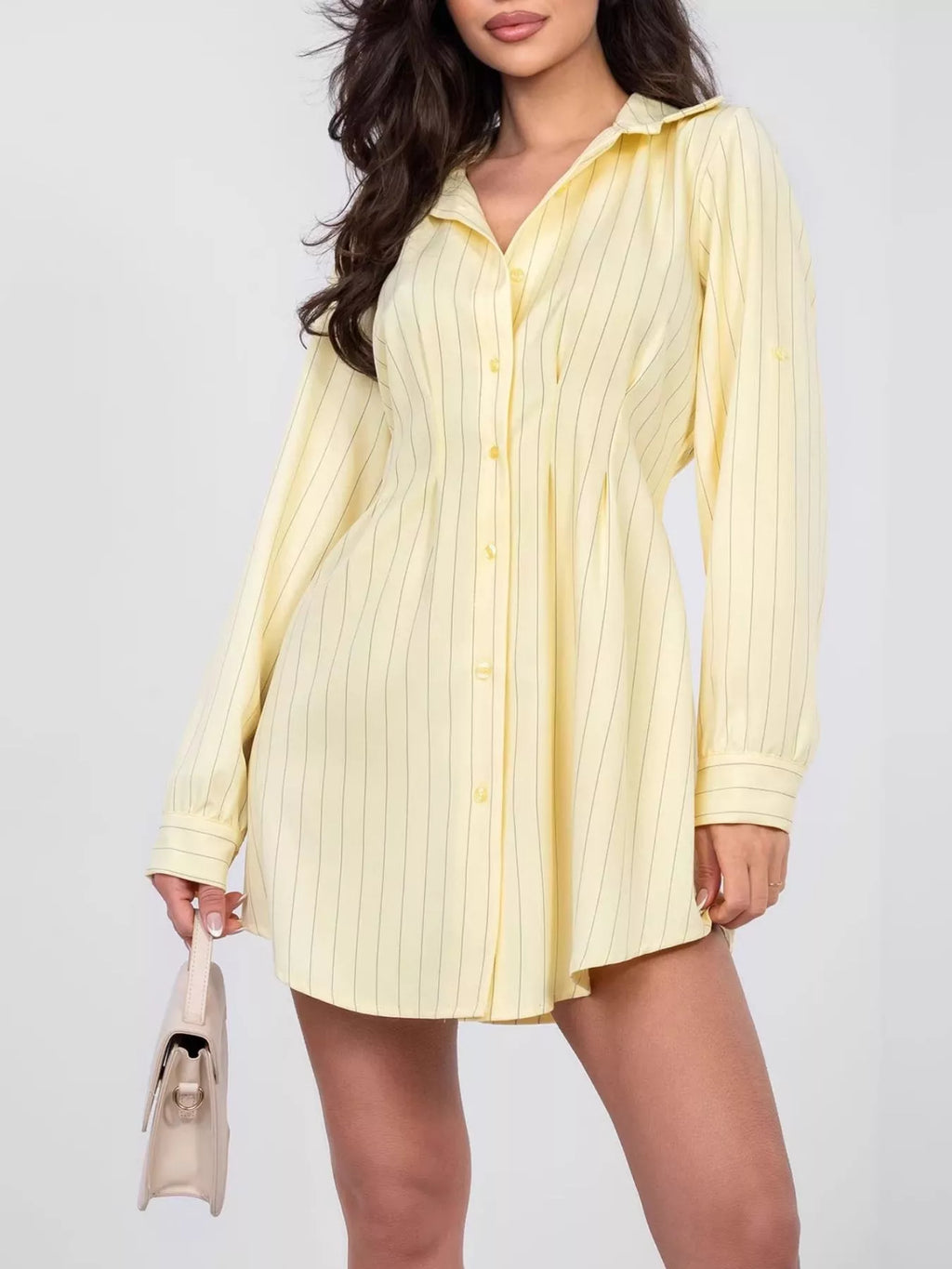 Striped Button-down Mini Dress (10)