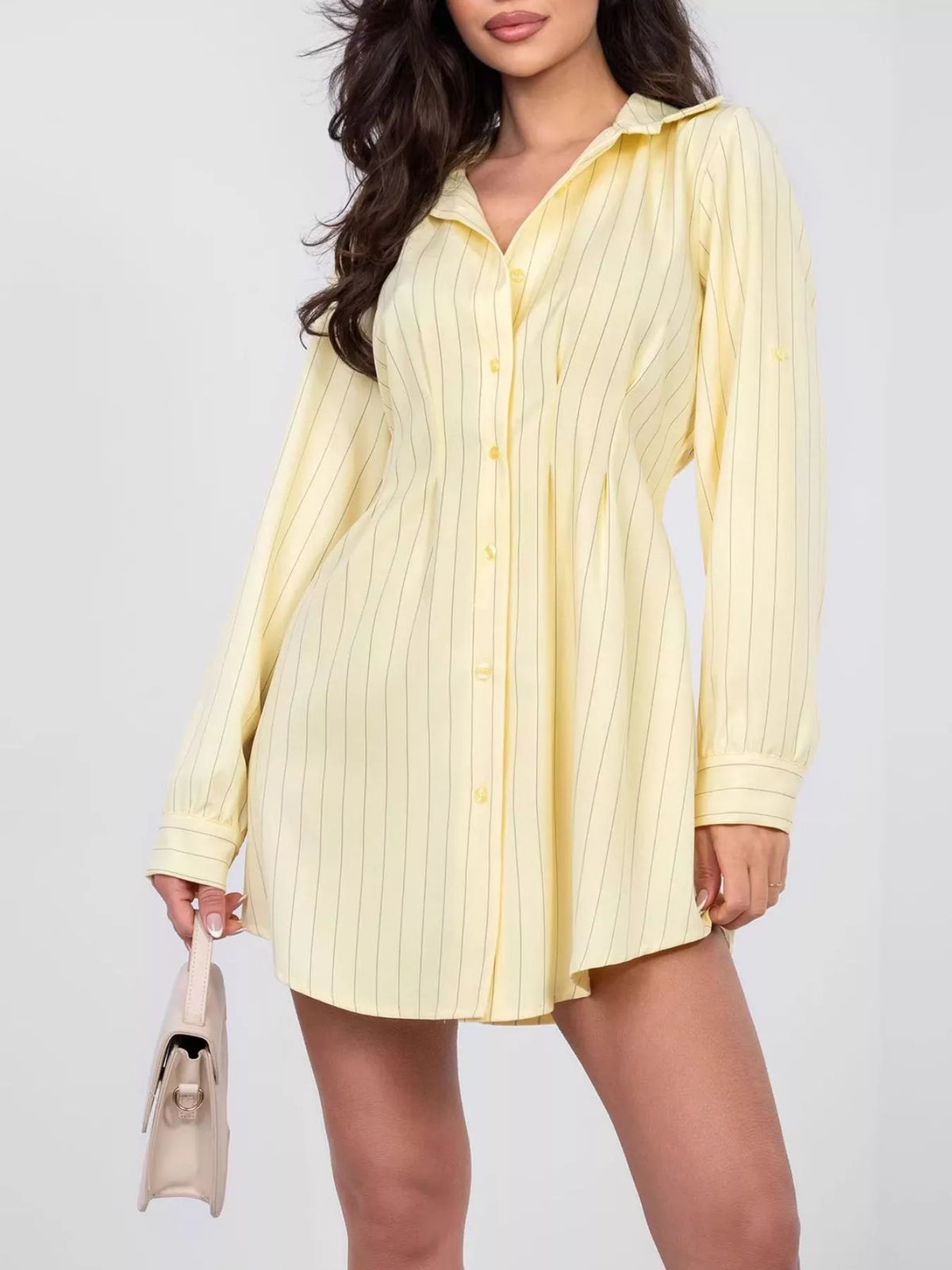 Striped Button-down Mini Dress (10)