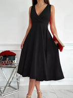 Sleeveless A-line Midi Dress