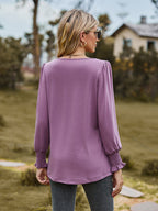 Puff Sleeve Pleated Blouse (2)