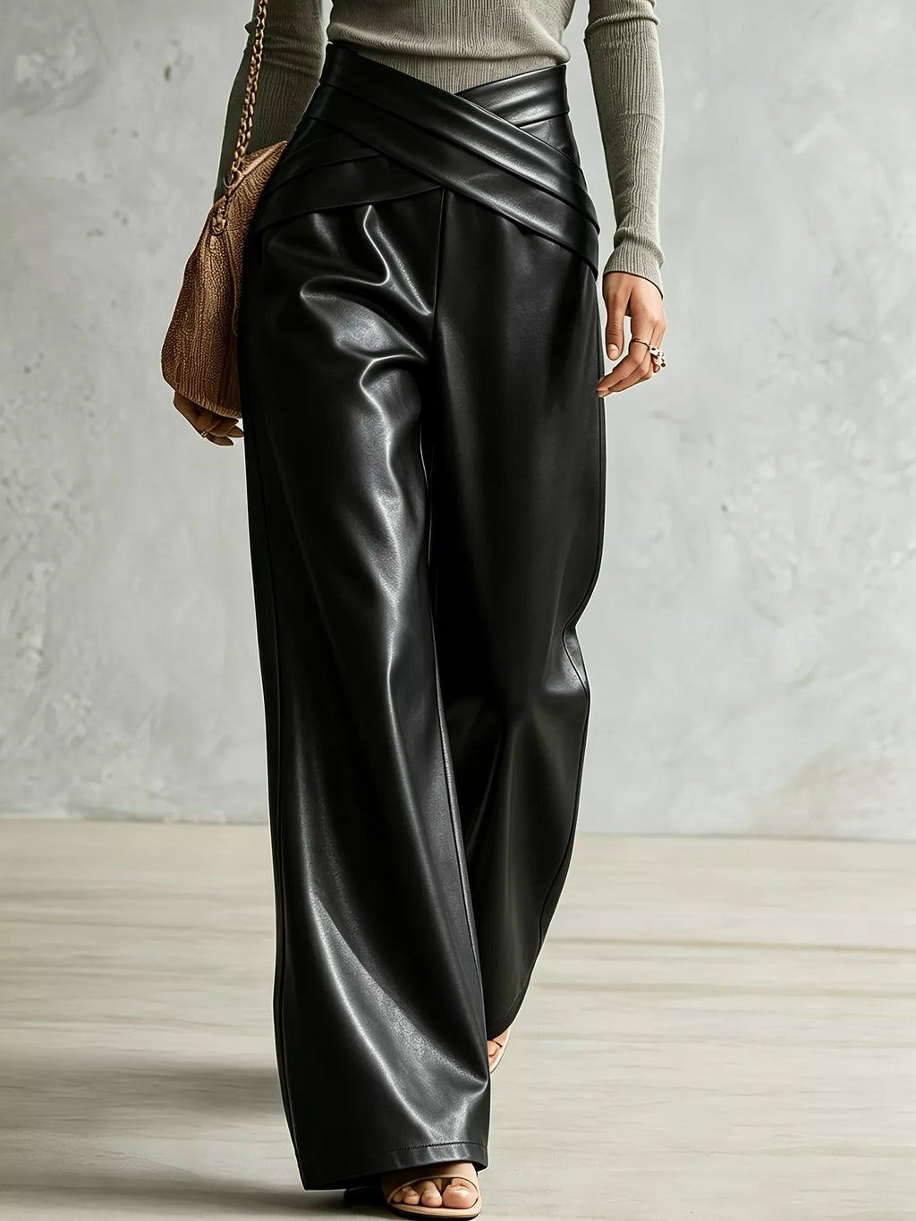 Criss-cross Wide Leg Pants (5)