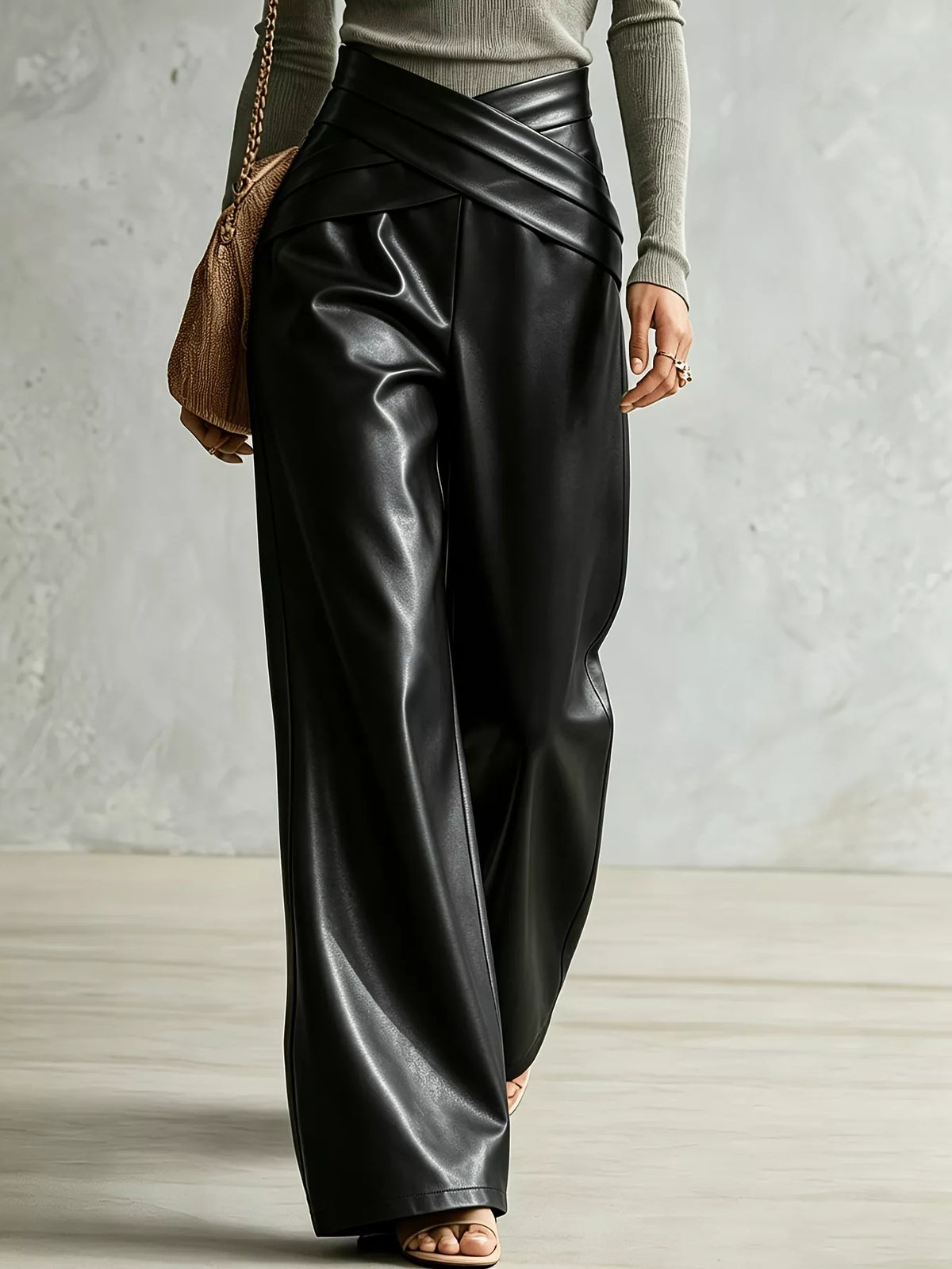 Criss-cross Wide Leg Pants (5)
