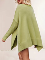 V-neck Ribbed Sleeve Sweater (7)