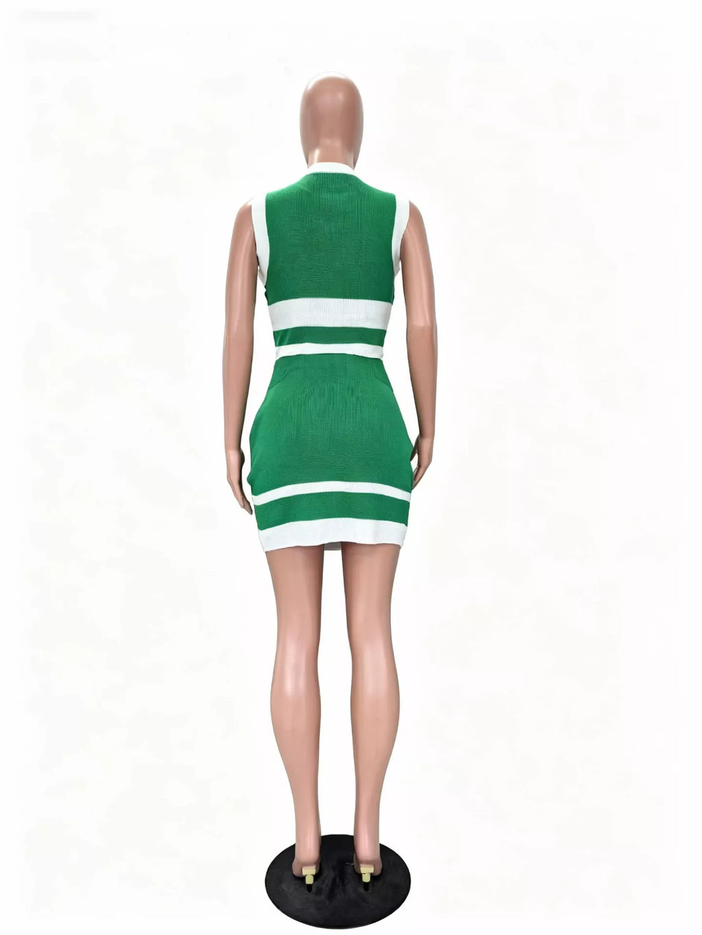 Contrast Trim Tank Skirt Knit Set (9)