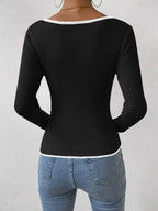 Contrast Trim Long Sleeve Knit Top (6)
