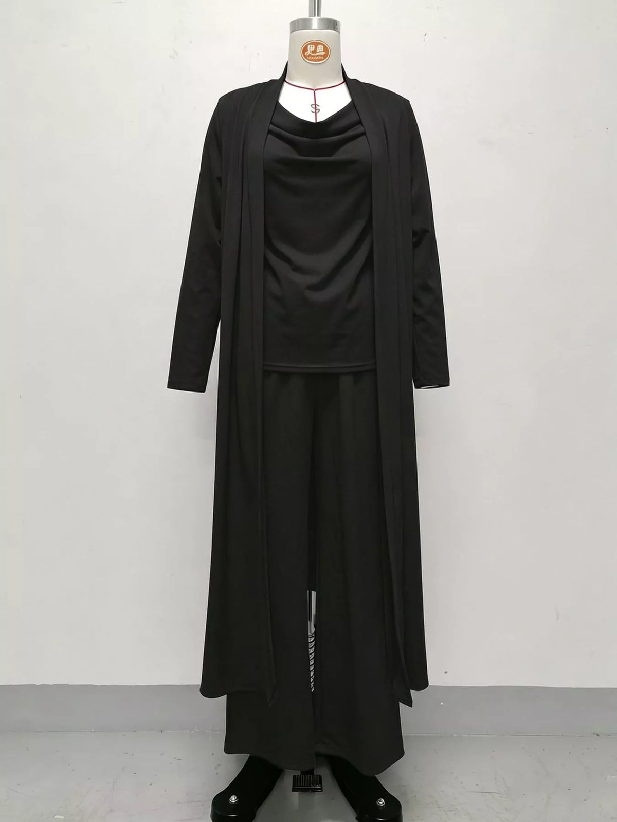 Full Size Cowl Neck Top Cardigan Pants Set Plus (26)