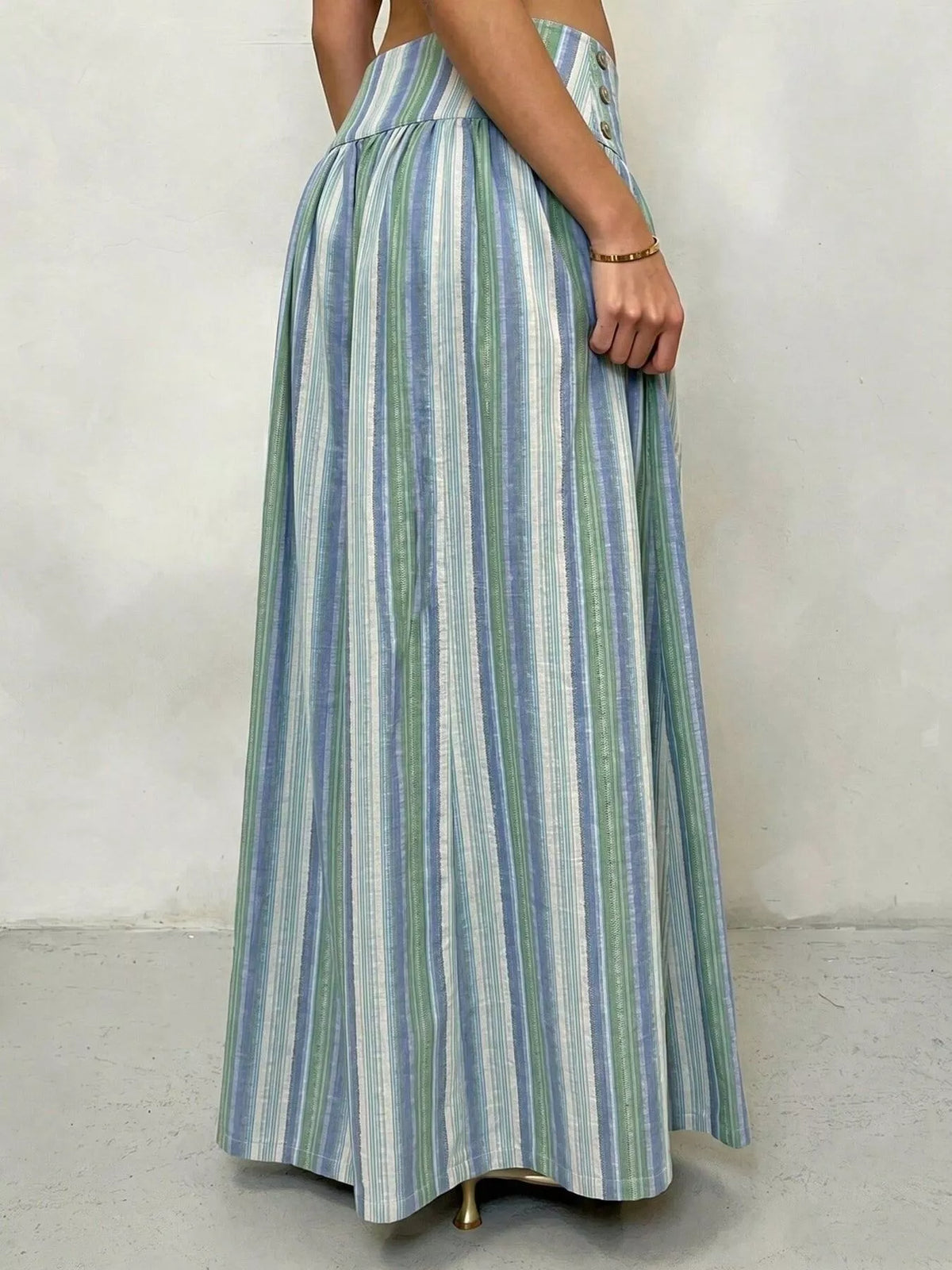 High-waisted Striped Wide-leg Casual Pants (10)