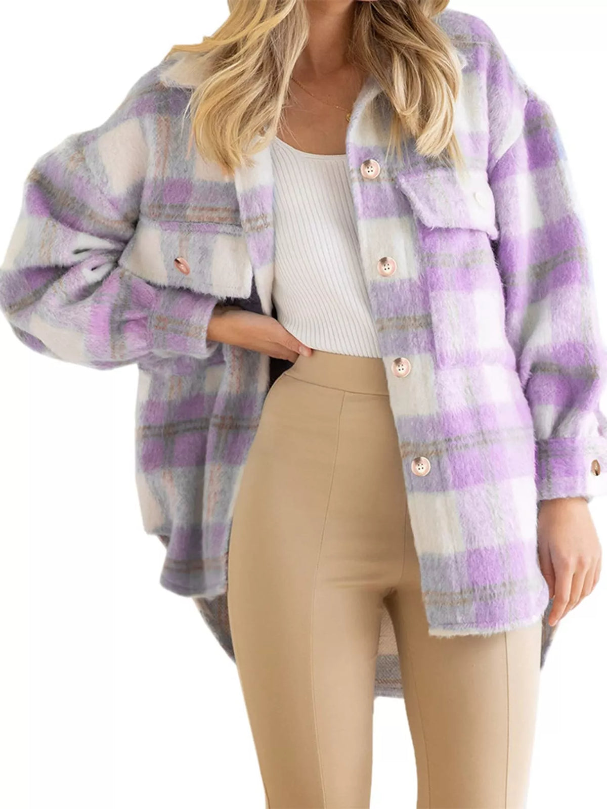Plaid Button-down Jacket (9)