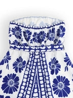 Printed Tube Tie Waist Romper (7)