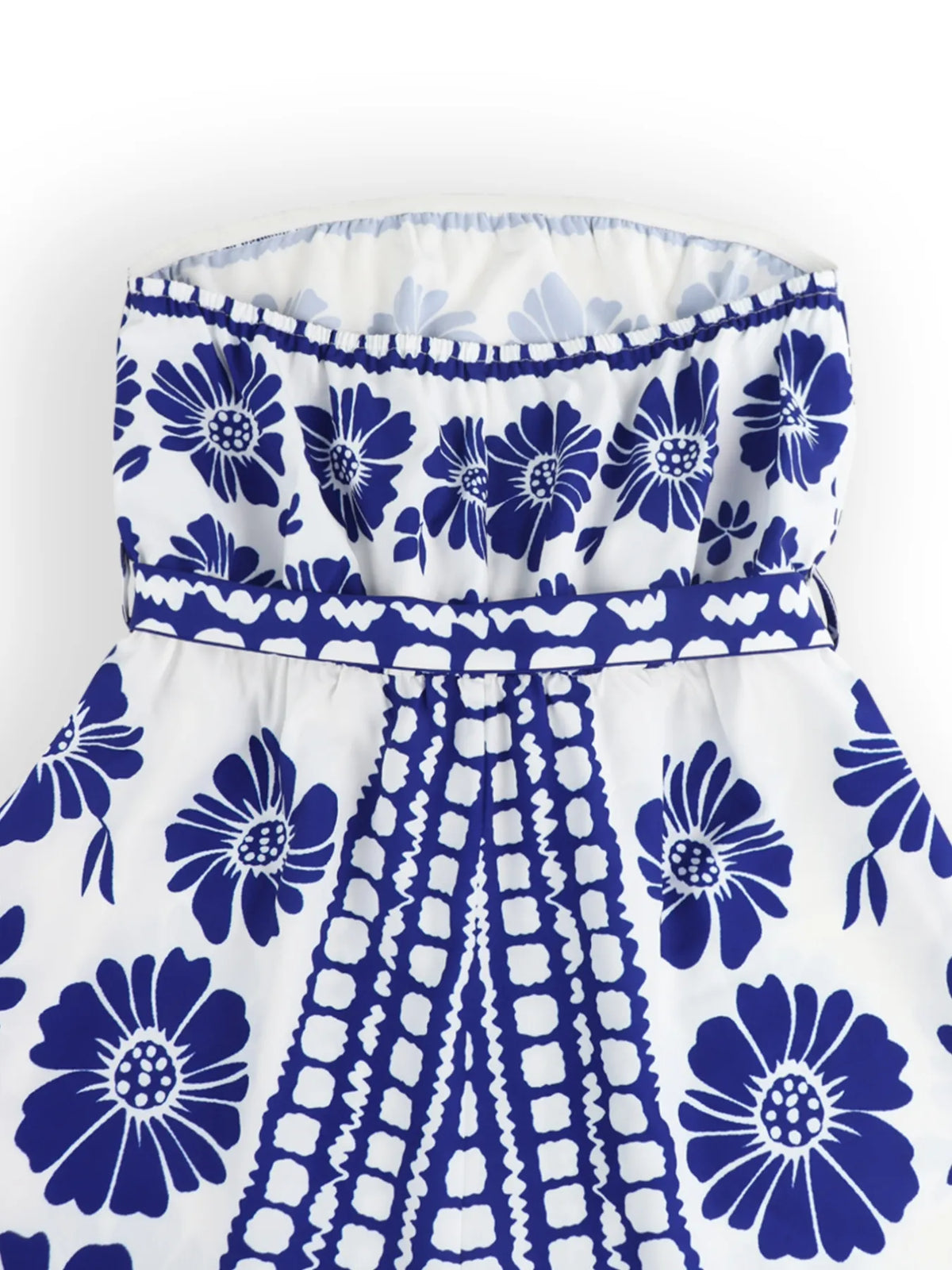 Printed Tube Tie Waist Romper (7)