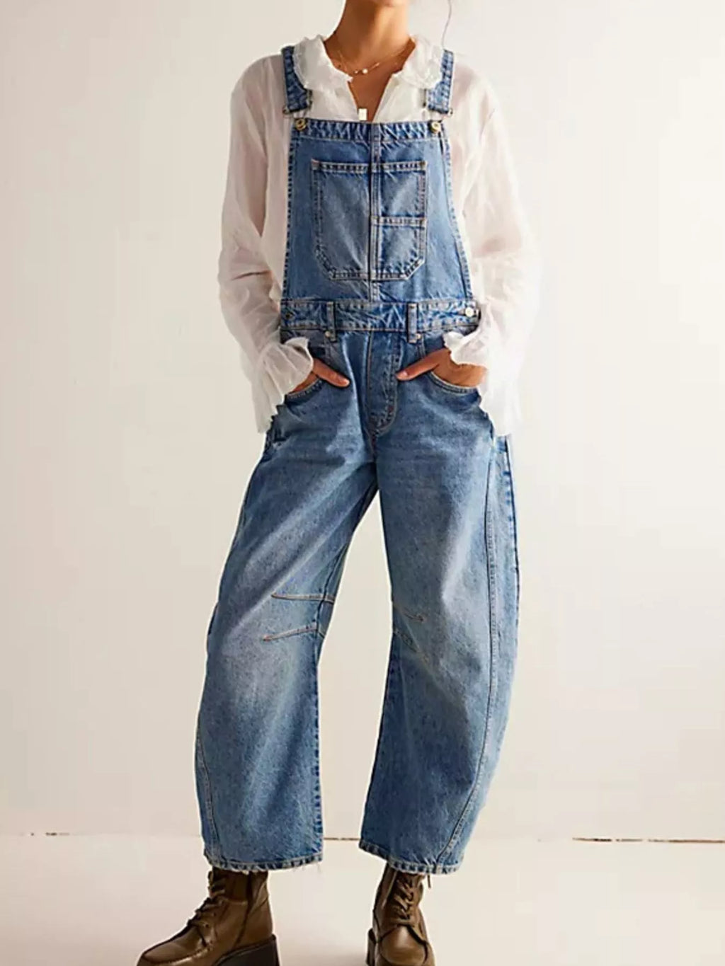 Wide Strap Wide Leg Denim Overalls (2)