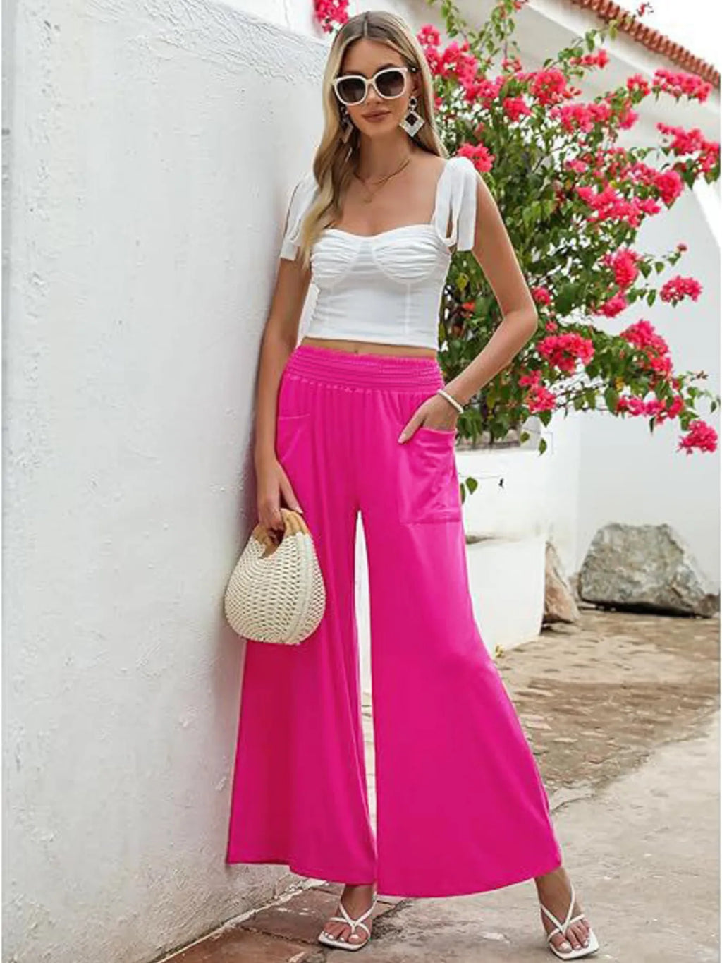 High-waisted Wide Leg Pants Pockets (6)