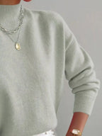 Mock Neck Dropped Shoulder Sweater (33)