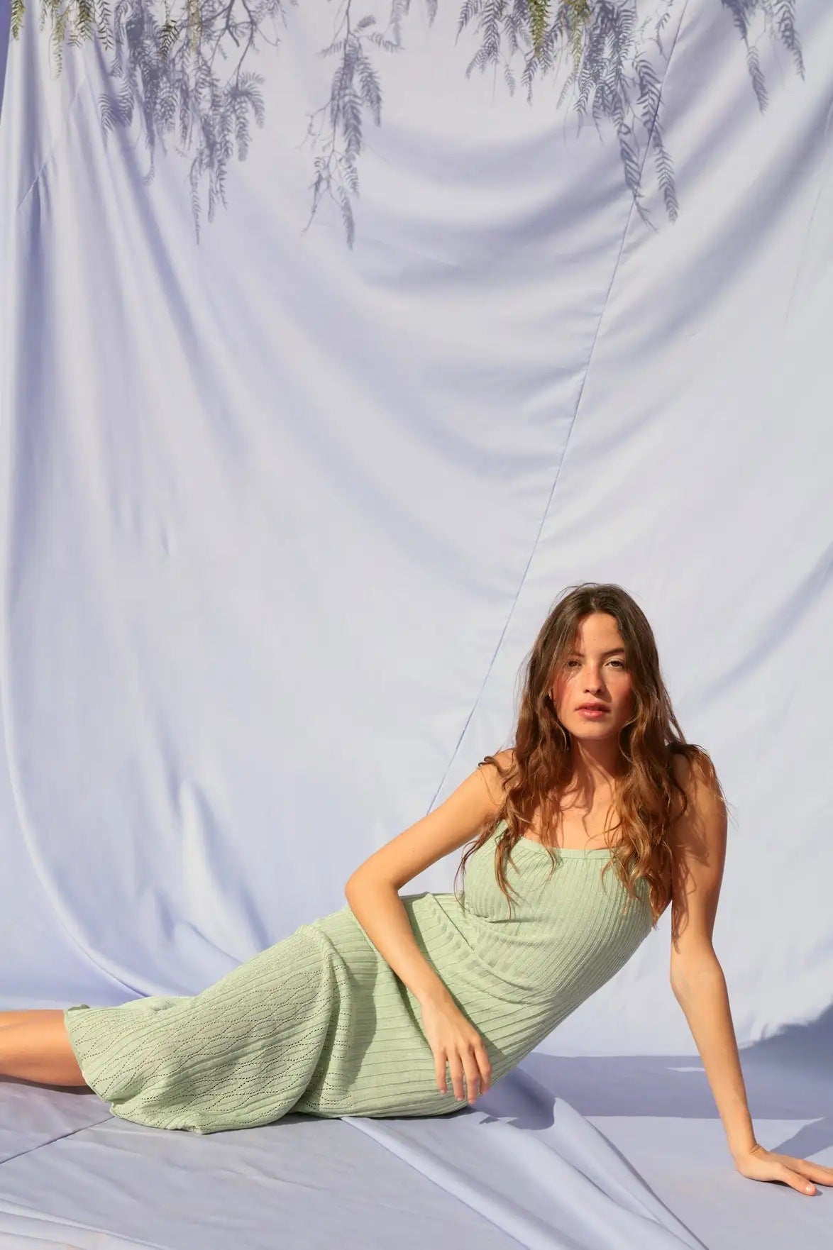 Summer Thin Hollow High Elastic Ice Silk Midi Dress photo 6