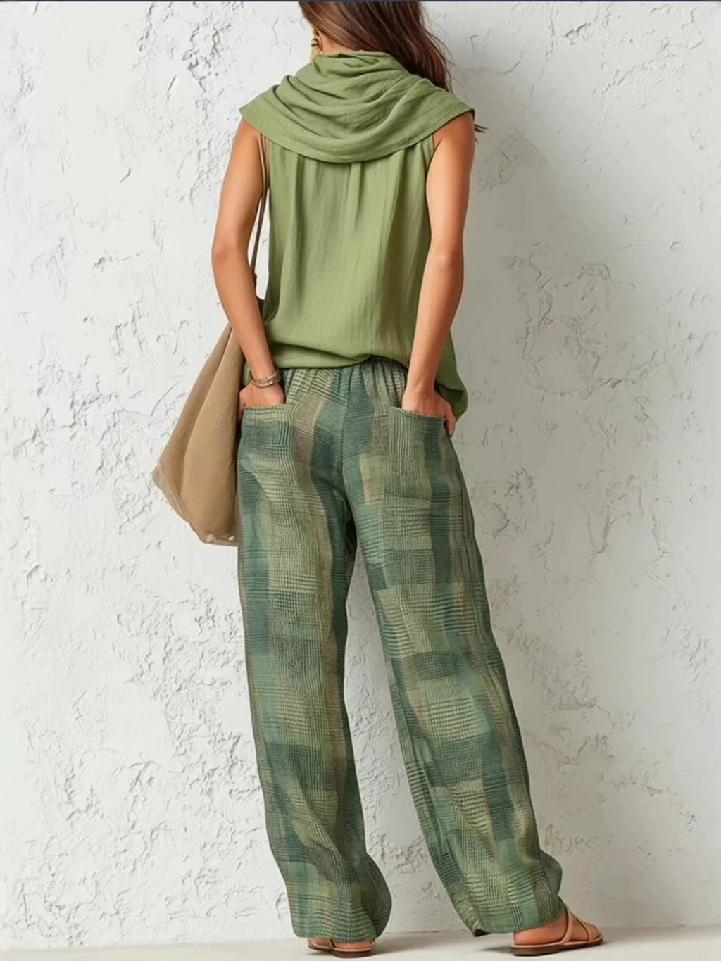 Plaid Wide-leg Two-piece Set (5)