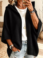 Full Size Hooded Open-front Knit Cardigan Plus (17)