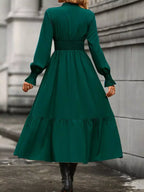 Surplice Long Sleeve Tiered Midi Dress (10)