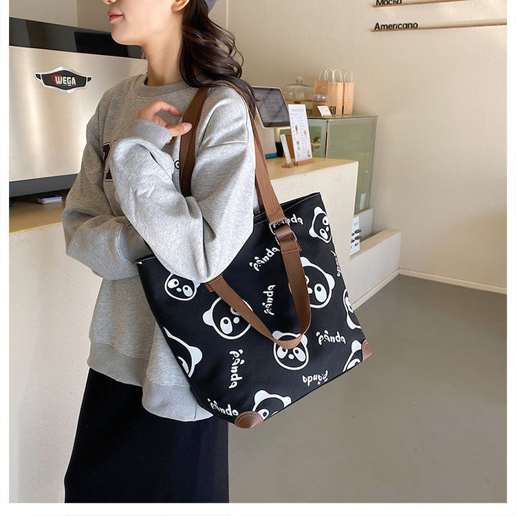 Cute Panda Canvas Bag Cartoon Casual Shoulder photo 20