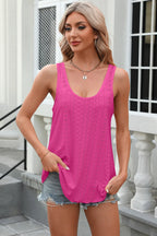 Eyelet Scoop Neck Wide Strap Tank (17)