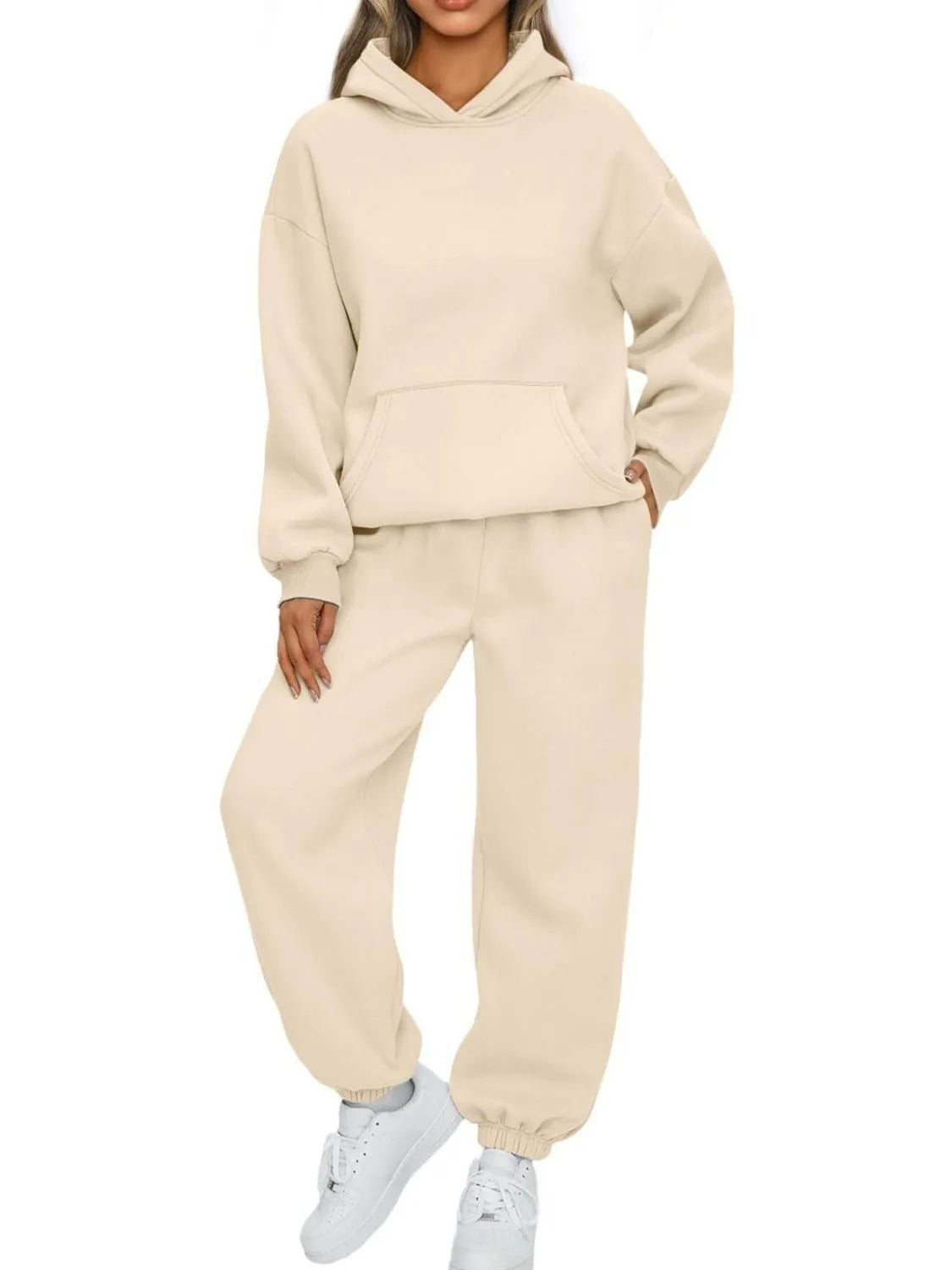 Full Size Kangaroo Pocket Hoodie Joggers Set Plus (9)