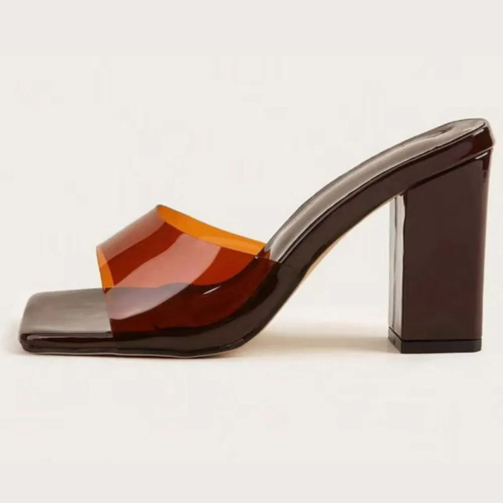 Square Toe Block Heels Sandals