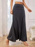 Flowy Maxi Skirt Wide Waistband