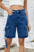 Washed Cargo Denim Shorts (7)