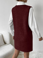 V-neck Sleeveless Sweater Dress Pockets (17)