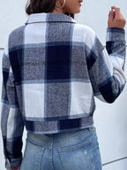 Plaid Button-front Cropped Jacket (7)