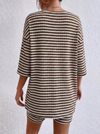 Striped Round Neck Top Shorts Set (20)
