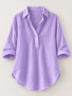 Collared Neck Long Sleeve Blouse (16)
