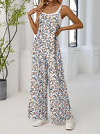 Full Size Floral Print Wide Leg Spaghetti Strap Overalls (5)