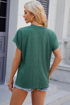 V-neck Short Sleeve T-shirt (28)