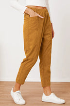 Pocketed Elastic Waist Pants (15)