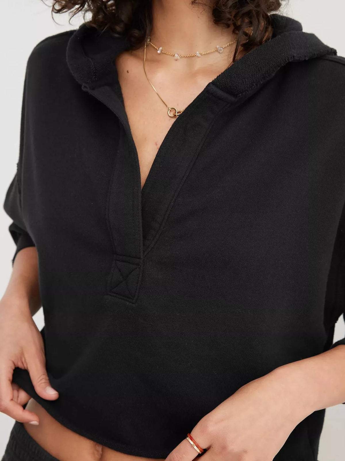 Dropped Shoulder Cropped Hoodie (40)