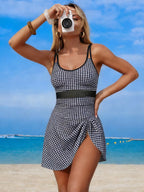 Mesh Panel Scoop Neck One-piece Swimsuit (29)