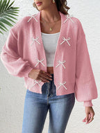 Bow-tie Open Front Knit Cardigan (15)
