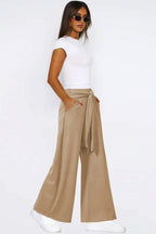 Tied Pocketed Wide Leg Pants (5)