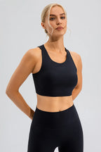 Round Neck Cutout Cropped Active Tank (3)