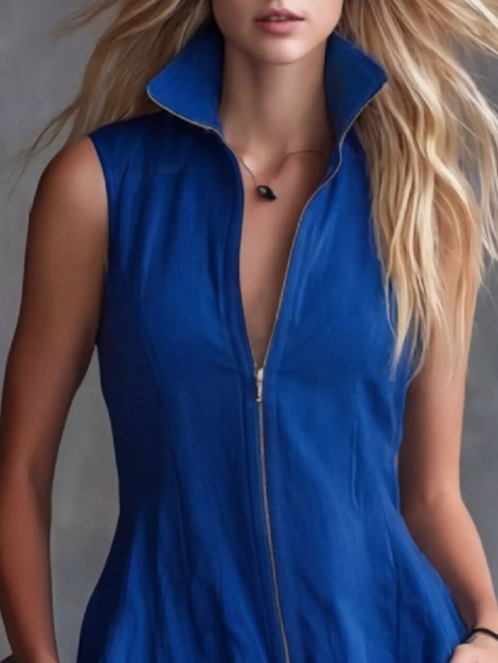 Full Size High-low Ruffled Zip Front Dress Plus (10)