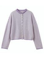 Button-down Striped Knit Cardigan (14)