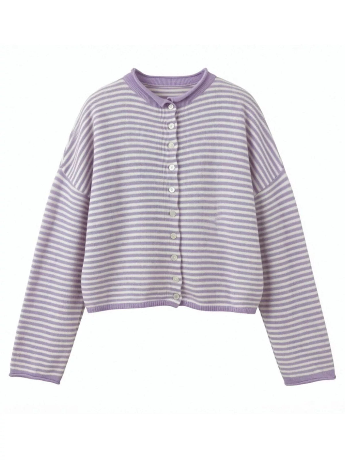 Button-down Striped Knit Cardigan (14)