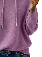 Drawstring Long Sleeve Hooded Sweater (15)