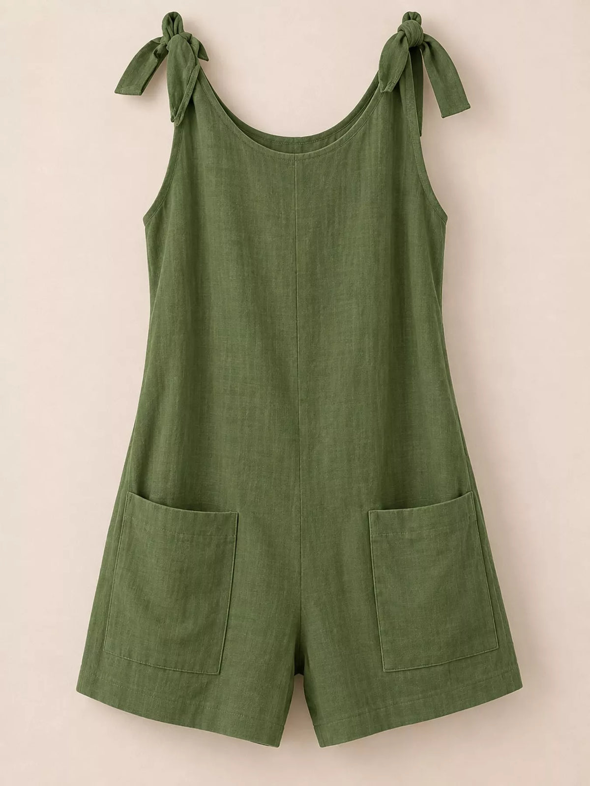 Full Size Tie-shoulder Romper Pockets Plus (27)