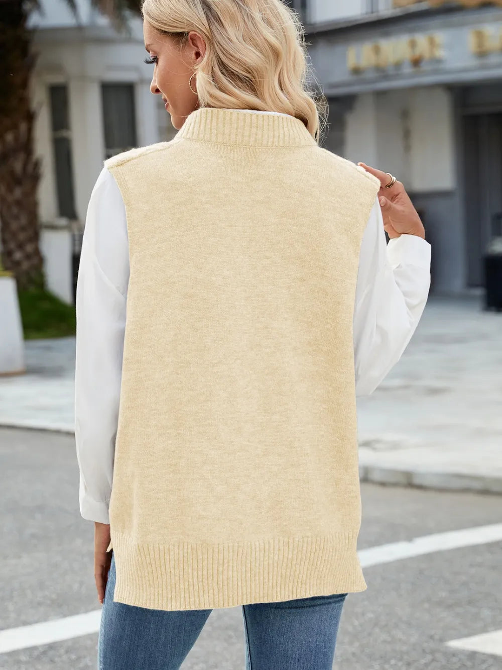 Cable Knit V-neck Sweater Vest (19)
