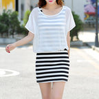 Striped Vest Dress Chiffon Blouse Cotton photo 5