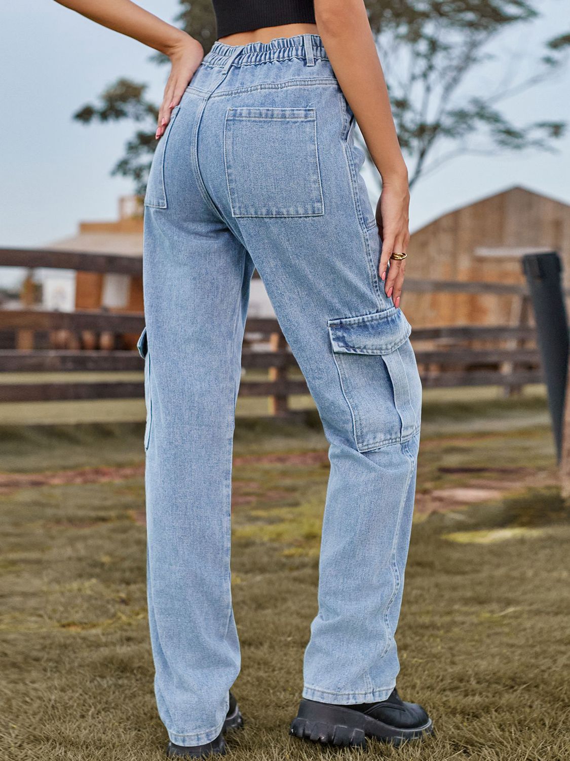 High Waist Cargo Jeans (12)