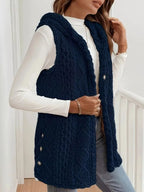Hooded Button-up Sherpa Vest Coat (9)