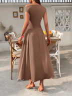 Single Shoulder Midi Dress Pockets (19)