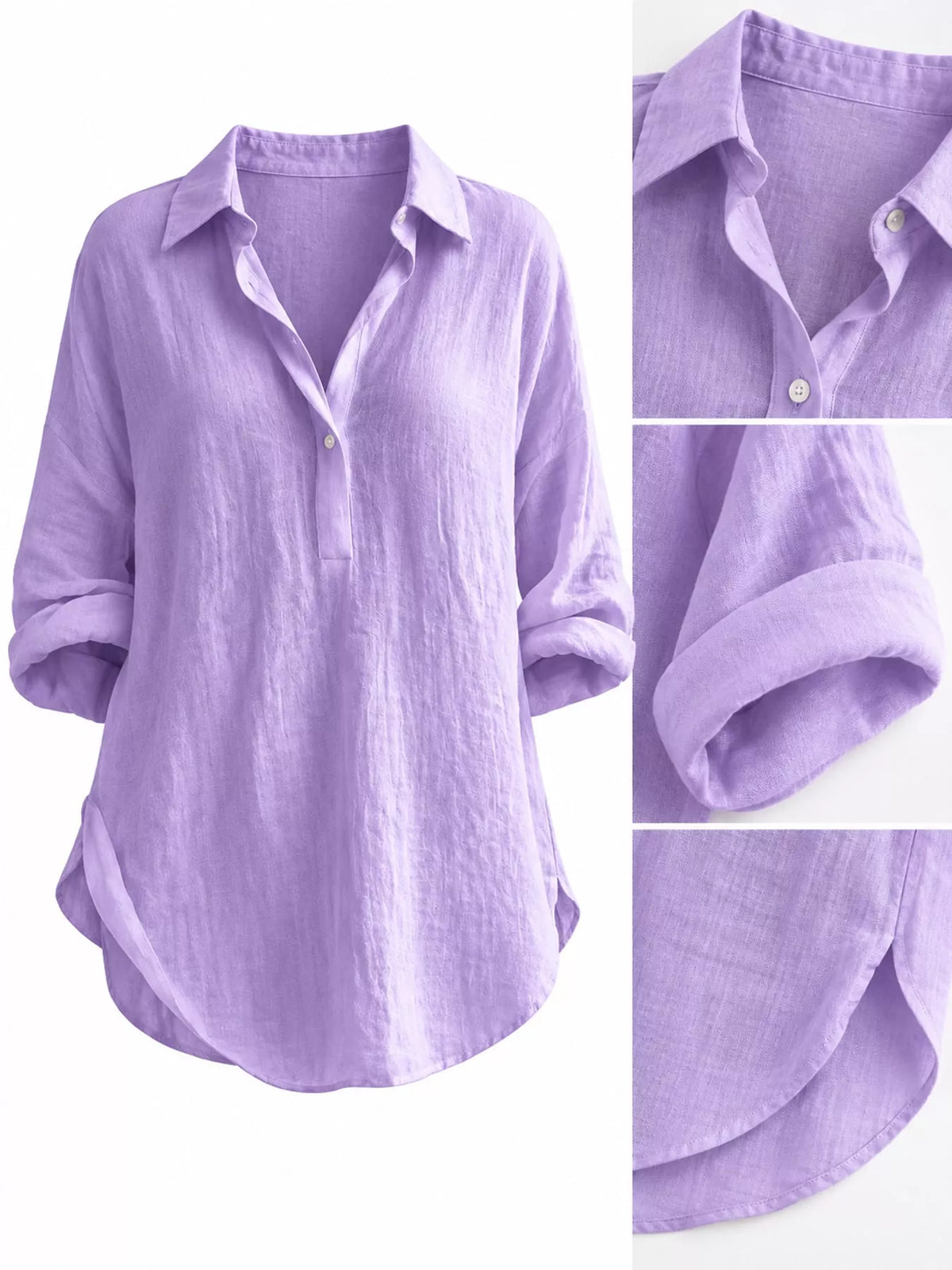 Collared Neck Long Sleeve Blouse (17)